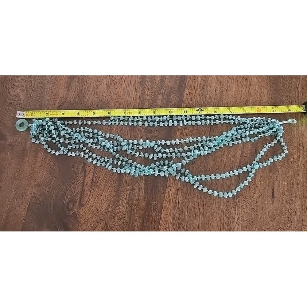 Vintage Jadeite 8 Strand Necklace Hand Knotted Silk String Toggle Clasp Rare - Picture 8 of 13